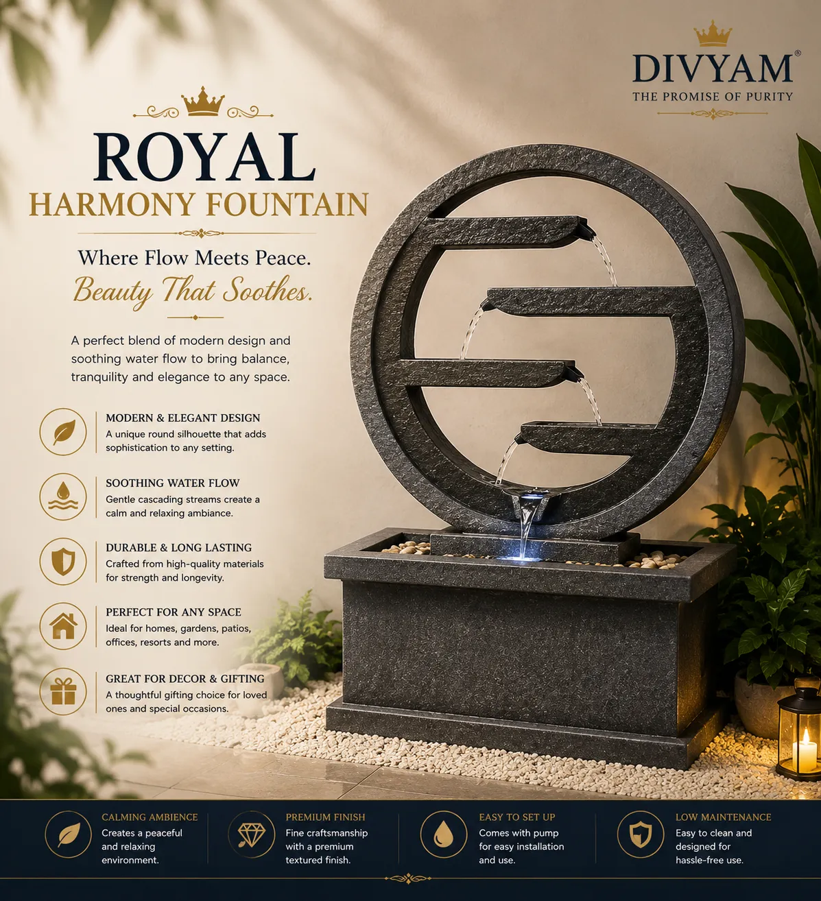Royal Harmony Fountain - luxury wedding setup by D I V Y A M®